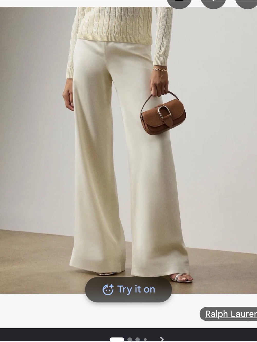 Ralph Lauren Cream Wide-Leg Jumpsuit Pants